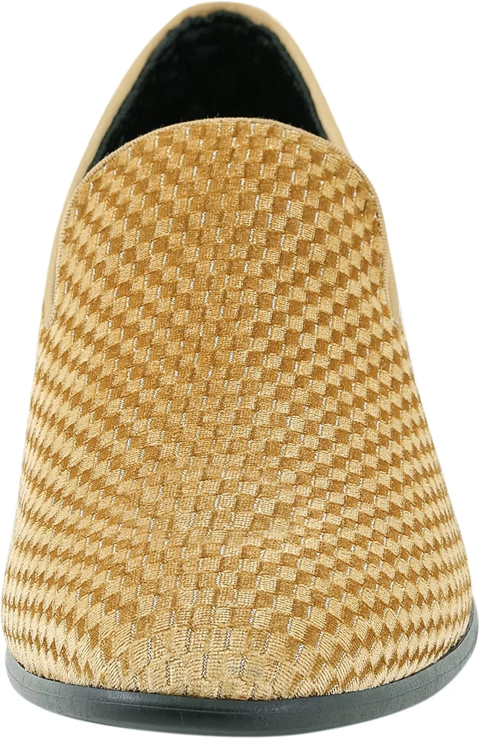 Amali Fishman Mens Dress Shoes Plush Velvet with a Quilted Design Slip-on Driver Shoes for Men Velvet Loafers The Original Smoking Men Tuxedo Slipper Shoes