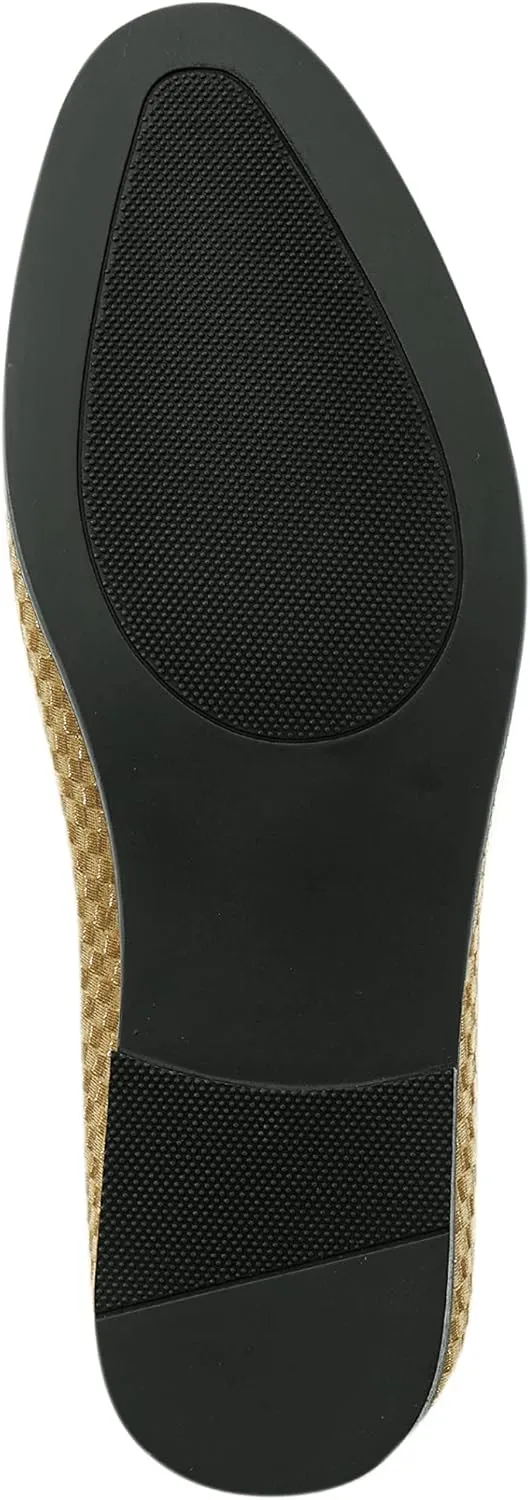 Amali Fishman Mens Dress Shoes Plush Velvet with a Quilted Design Slip-on Driver Shoes for Men Velvet Loafers The Original Smoking Men Tuxedo Slipper Shoes