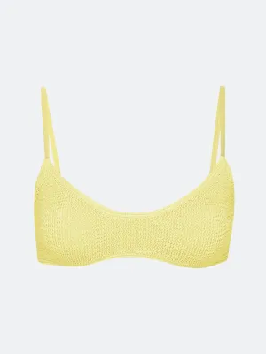 BALBOA LOW SCOOP BIKINI TOP - PASTEL YELLOW