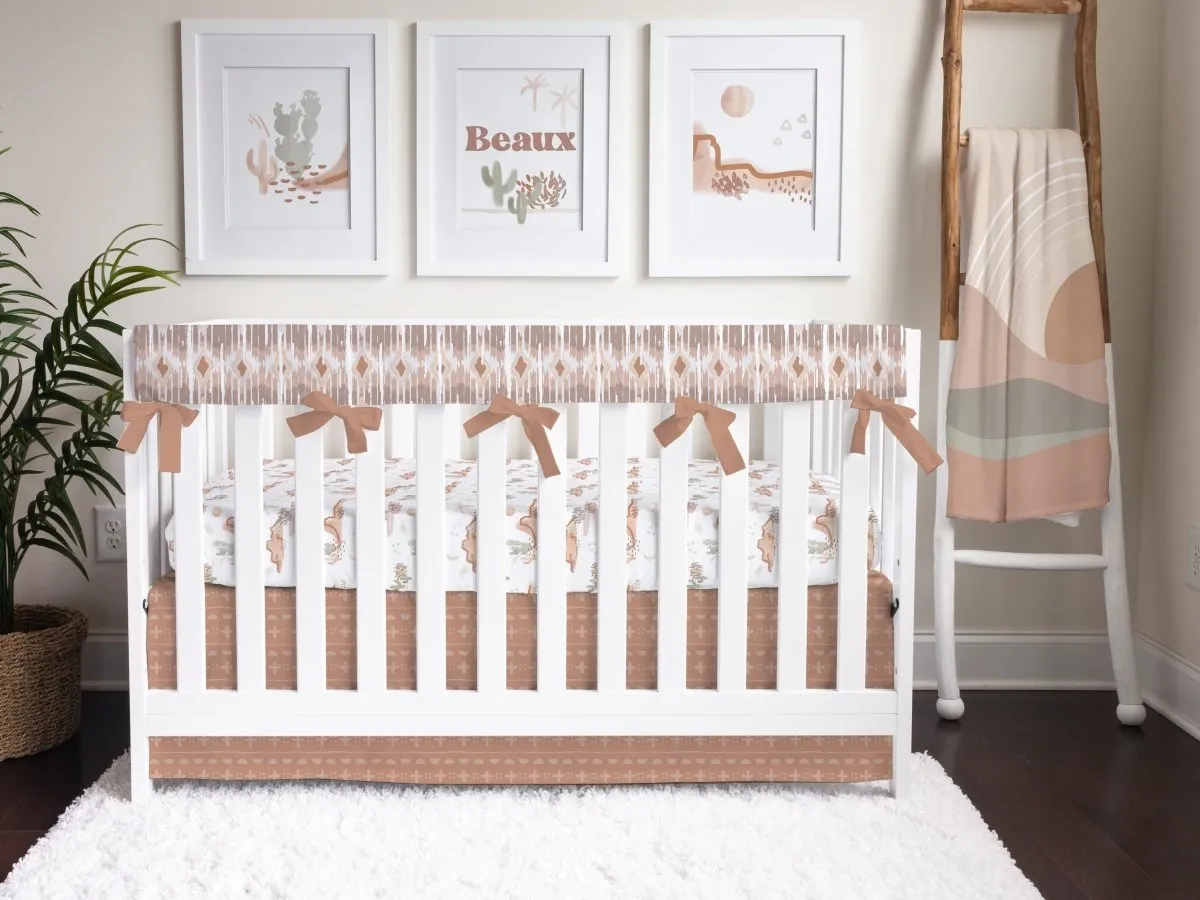 Boho Desert Mudcloth Crib Skirt