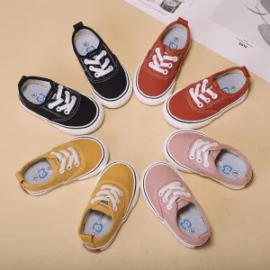 Bruce Solid Color Low Top Kids Canvas Shoes