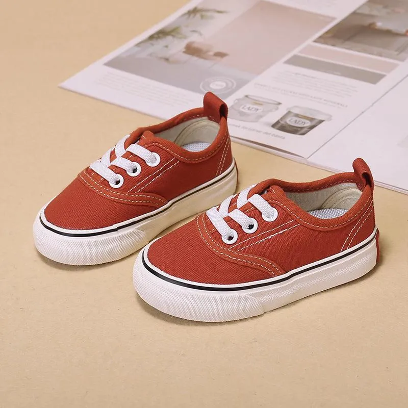 Bruce Solid Color Low Top Kids Canvas Shoes