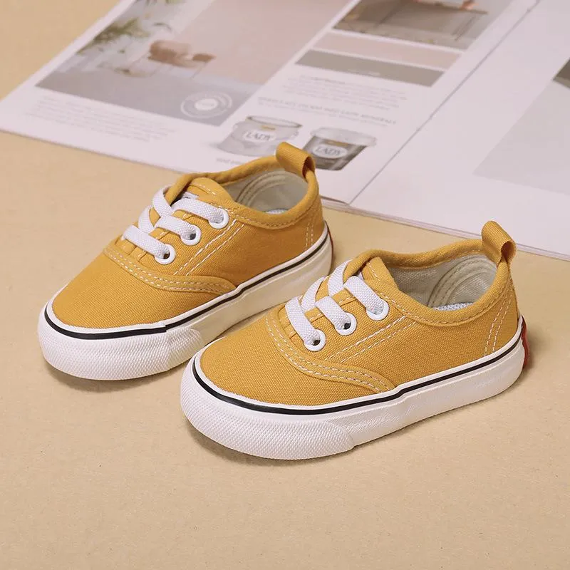 Bruce Solid Color Low Top Kids Canvas Shoes