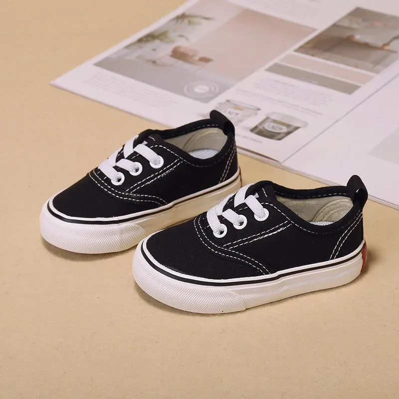 Bruce Solid Color Low Top Kids Canvas Shoes