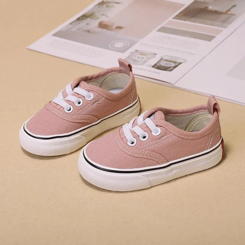 Bruce Solid Color Low Top Kids Canvas Shoes
