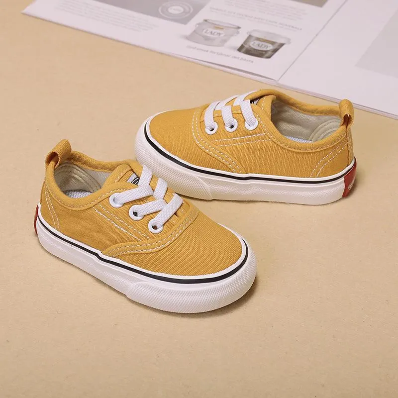 Bruce Solid Color Low Top Kids Canvas Shoes