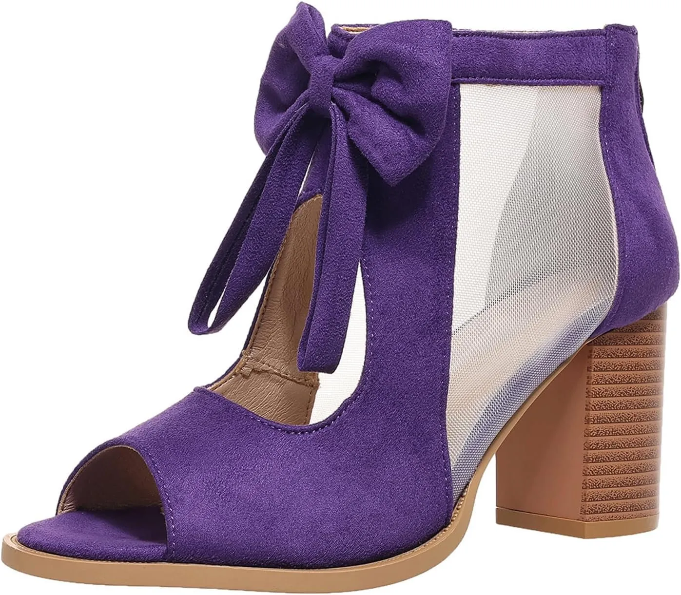Chunky Sandals for Women 2025 Block Chunky High Heels Sandals Fishmouth Open Toe Shoes Ankle Mesh Bow Party Slingback Fashion Comfortable Wedding Pumps Shoes