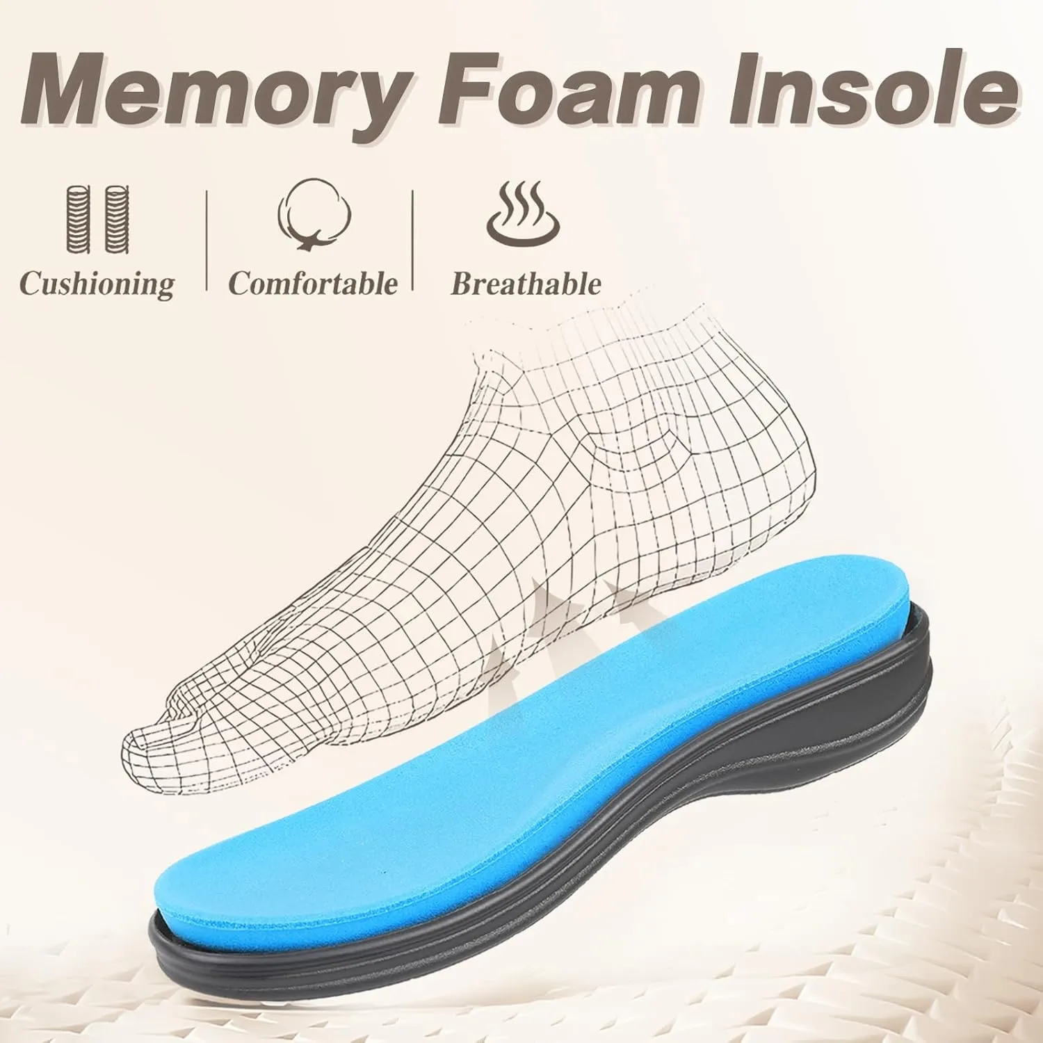 CIOR Leather Women Sandals with Arch Support, Comfortable Memory Foam Summer Beach Sandals Shoes