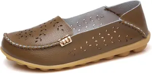 Comfort Loafers for Women Shoes Comfortable Casual Walking Boat Shoes Round Toe Non Slip Sandals Comfort Soft Sole Office Flat Loafer Cute Leather Walking Shoe