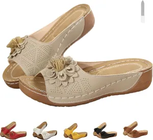 Comfortable Non-slip Solid Color Open-Toe Sandals for Women
