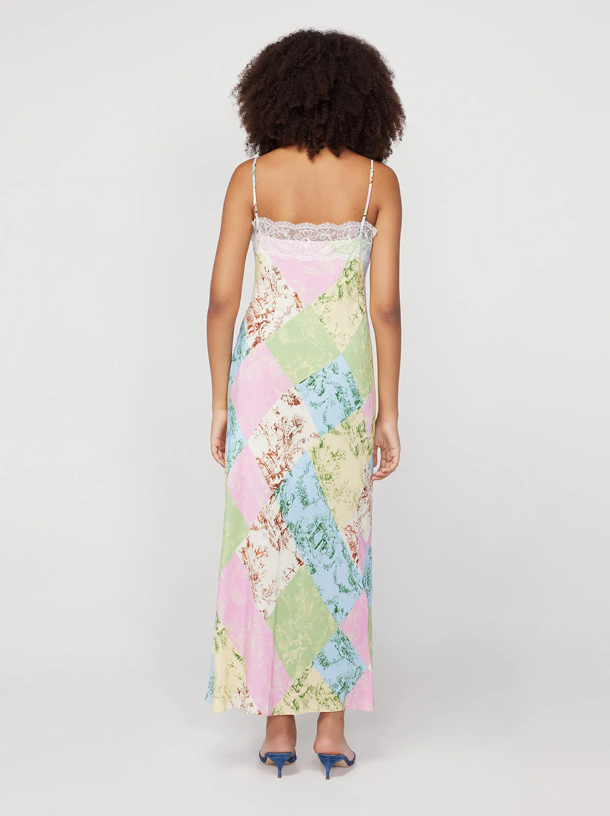 Daphne Patched Toile De Jouy Maxi Slip Dress