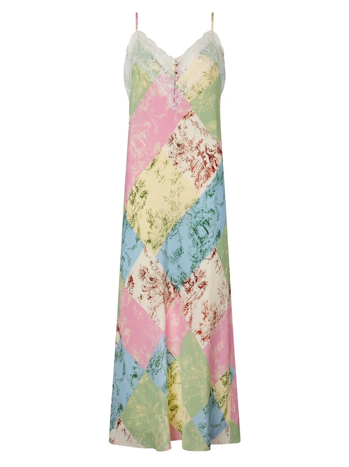 Daphne Patched Toile De Jouy Maxi Slip Dress