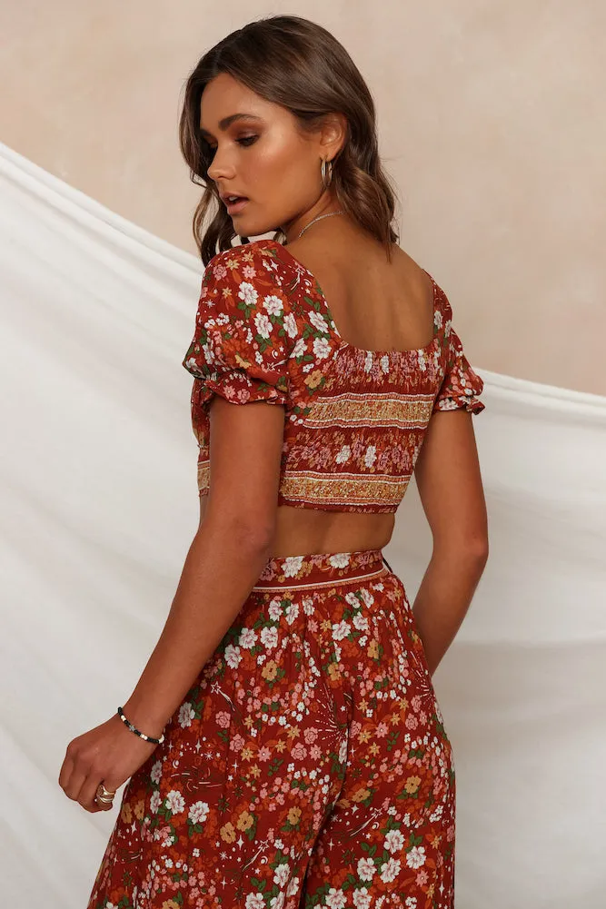 Desert Oasis Crop Top Rust