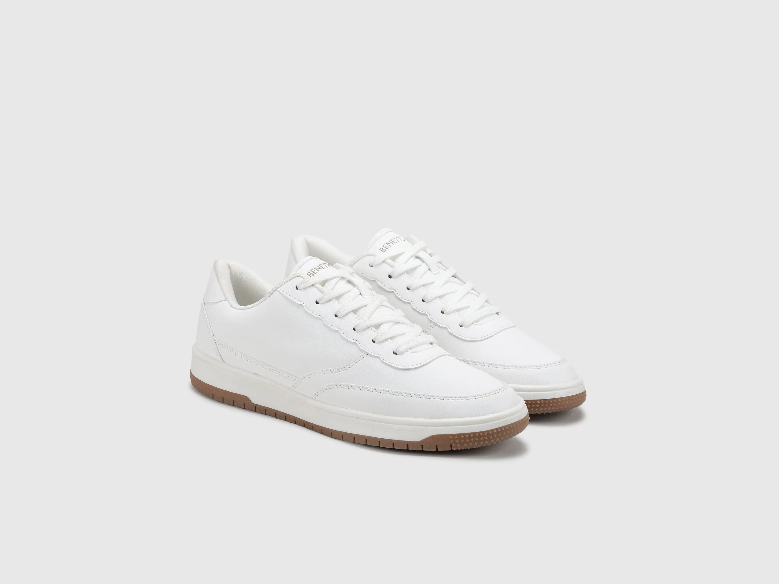 Embossed Counter Lace-Up Sneakers