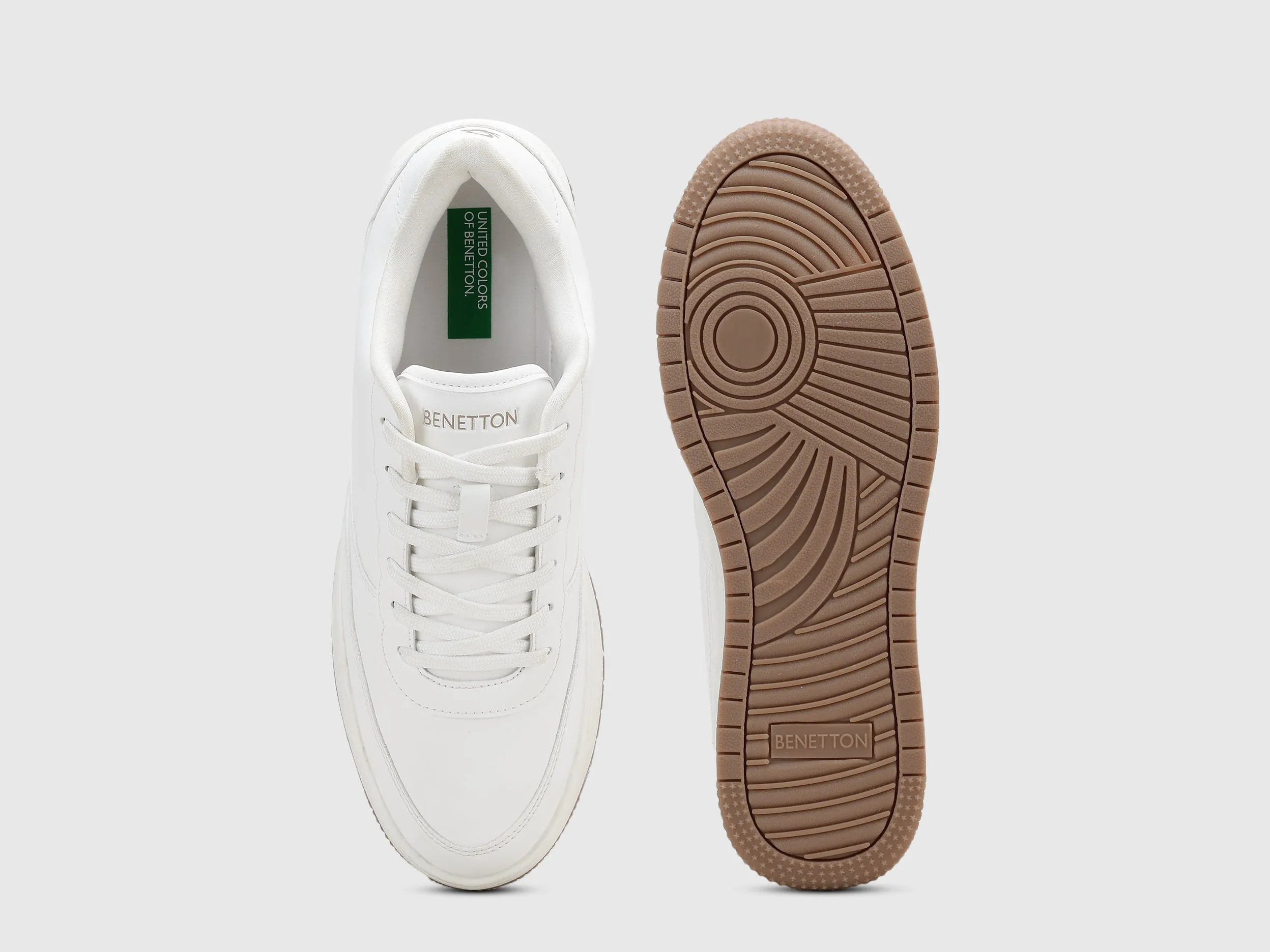 Embossed Counter Lace-Up Sneakers