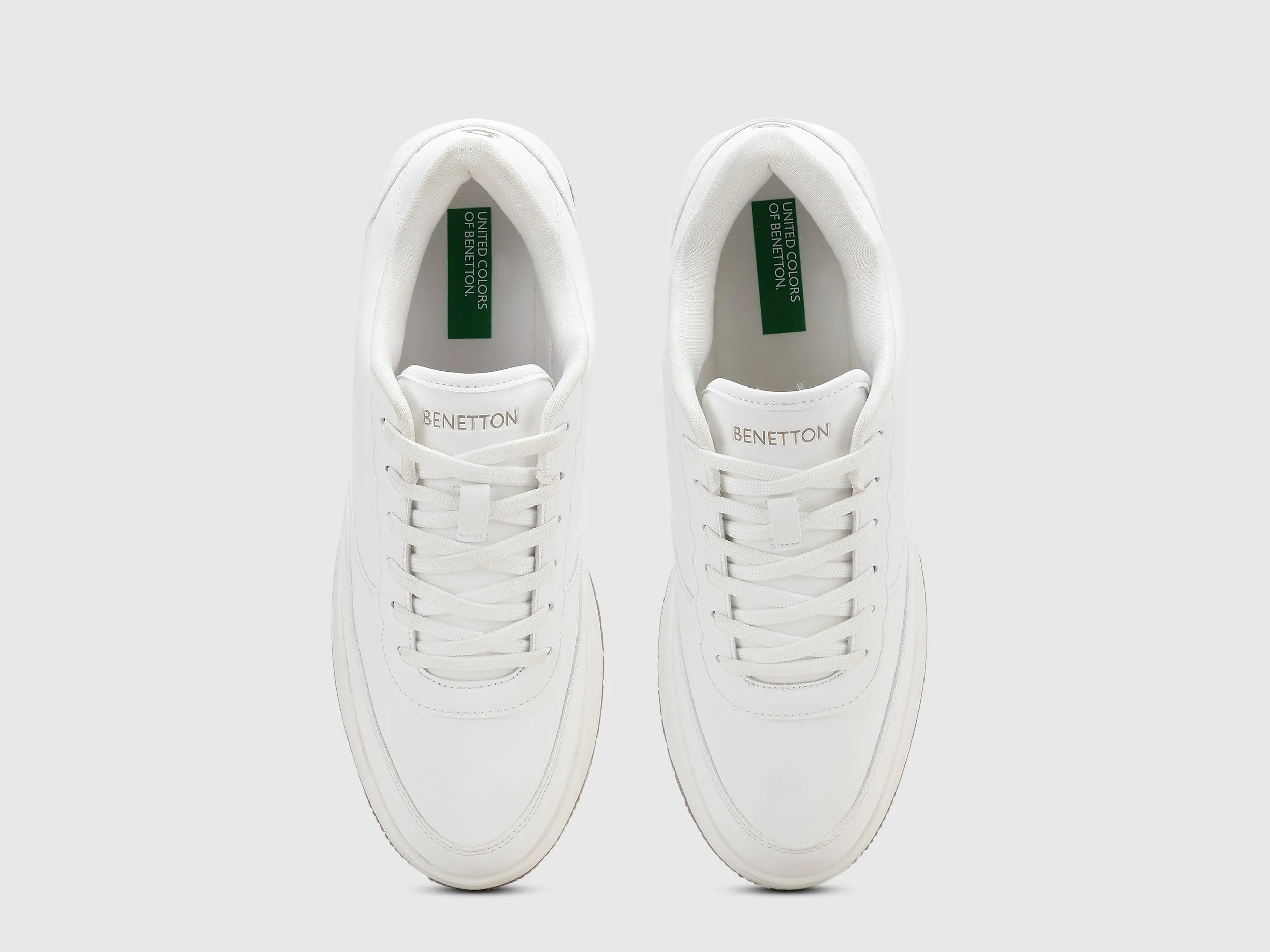 Embossed Counter Lace-Up Sneakers