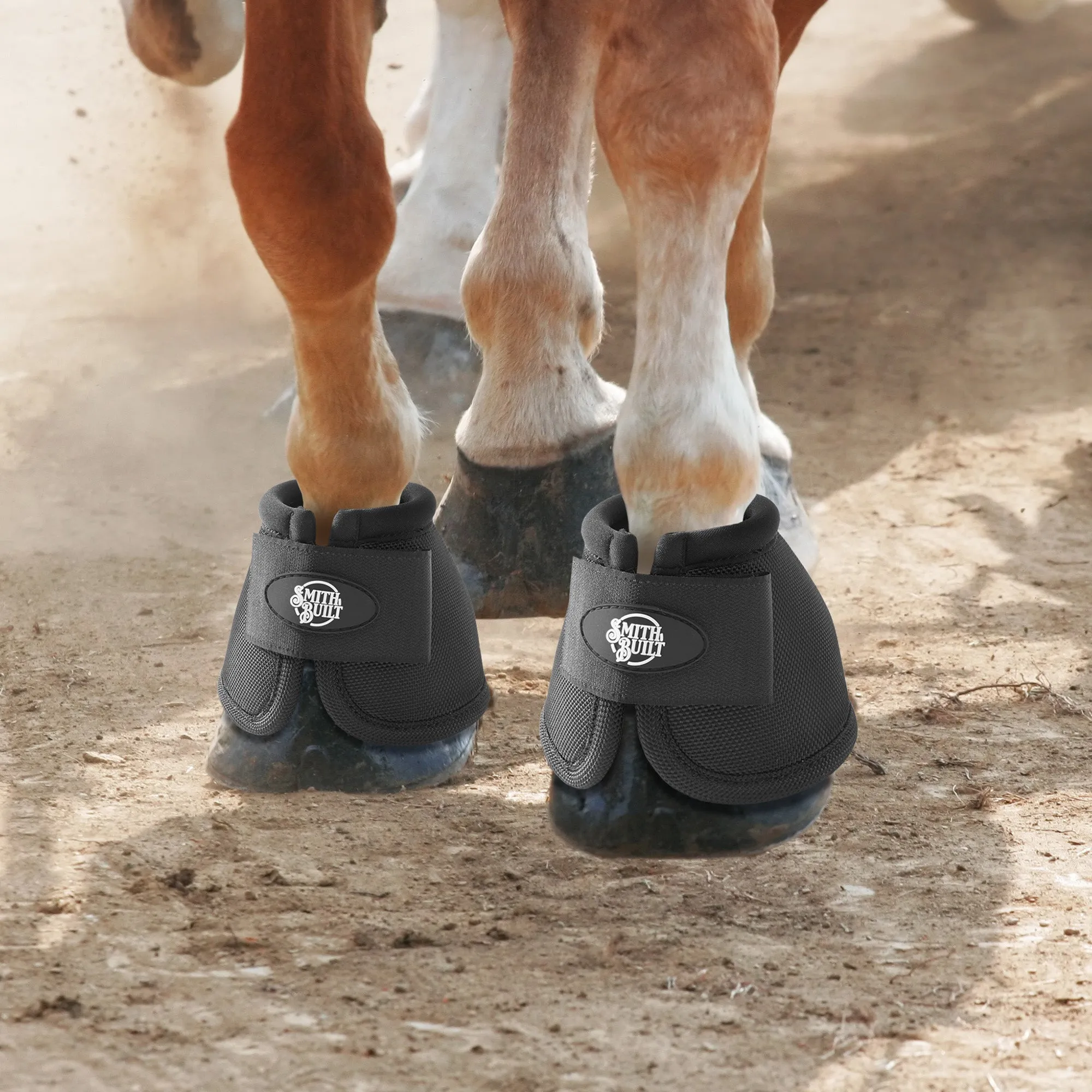 Equine Hoof Overreach No Turn Ballistic Horse Bell Boots - Black, Pair