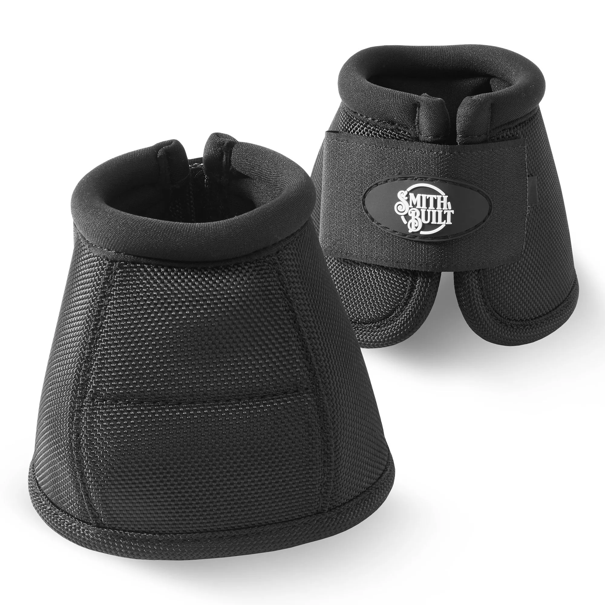 Equine Hoof Overreach No Turn Ballistic Horse Bell Boots - Black, Pair