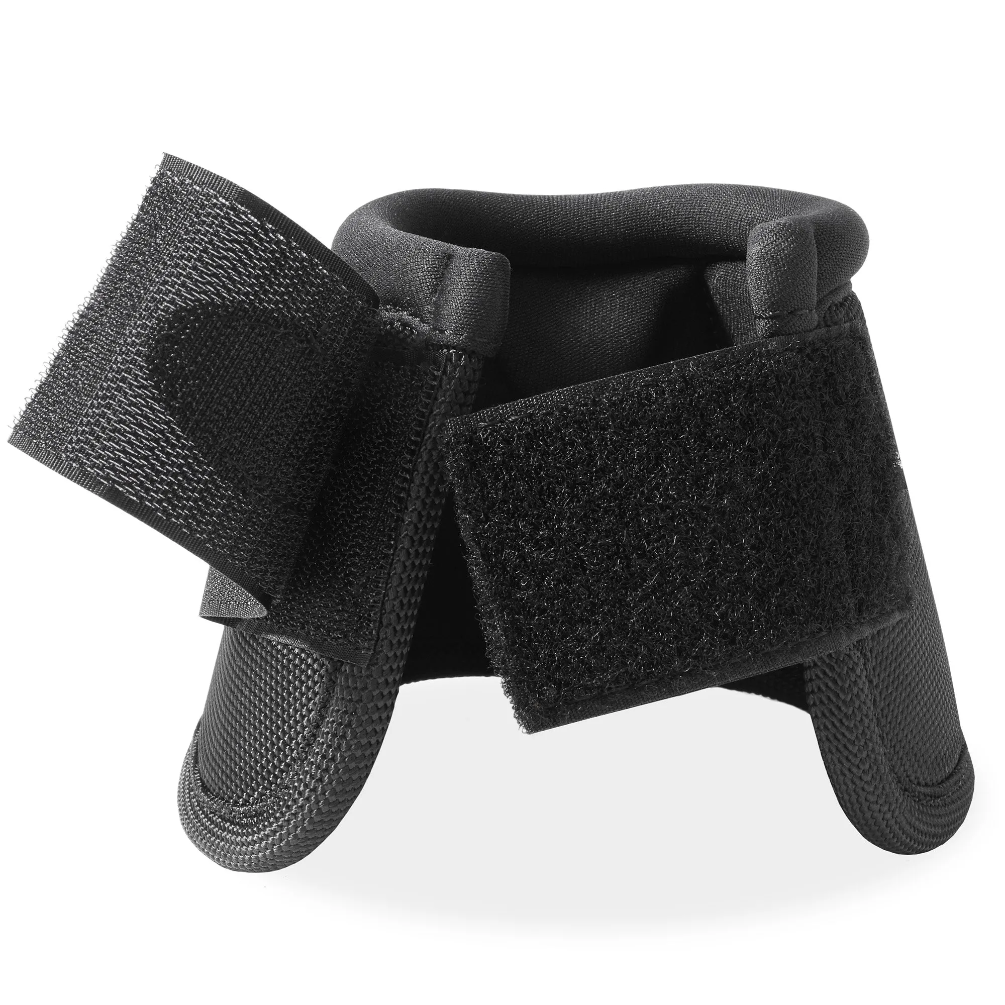Equine Hoof Overreach No Turn Ballistic Horse Bell Boots - Black, Pair