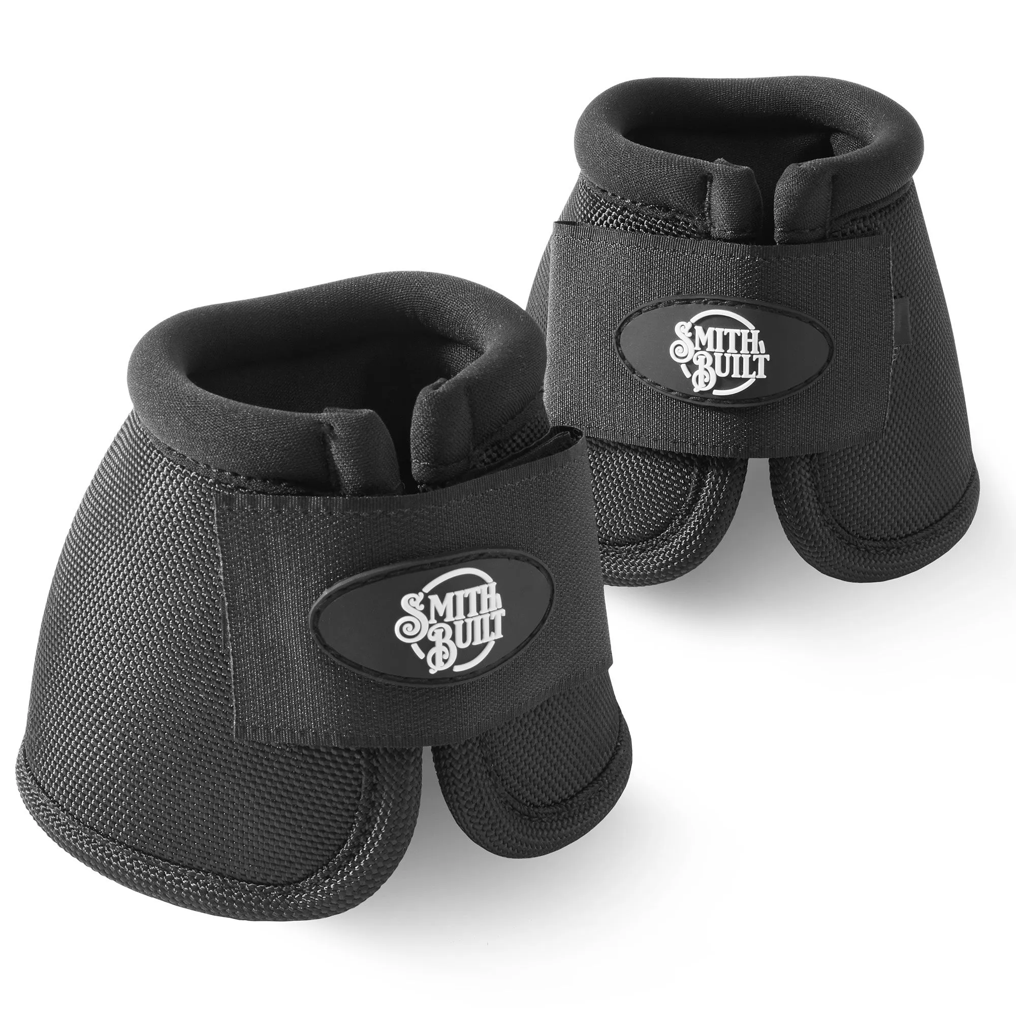 Equine Hoof Overreach No Turn Ballistic Horse Bell Boots - Black, Pair