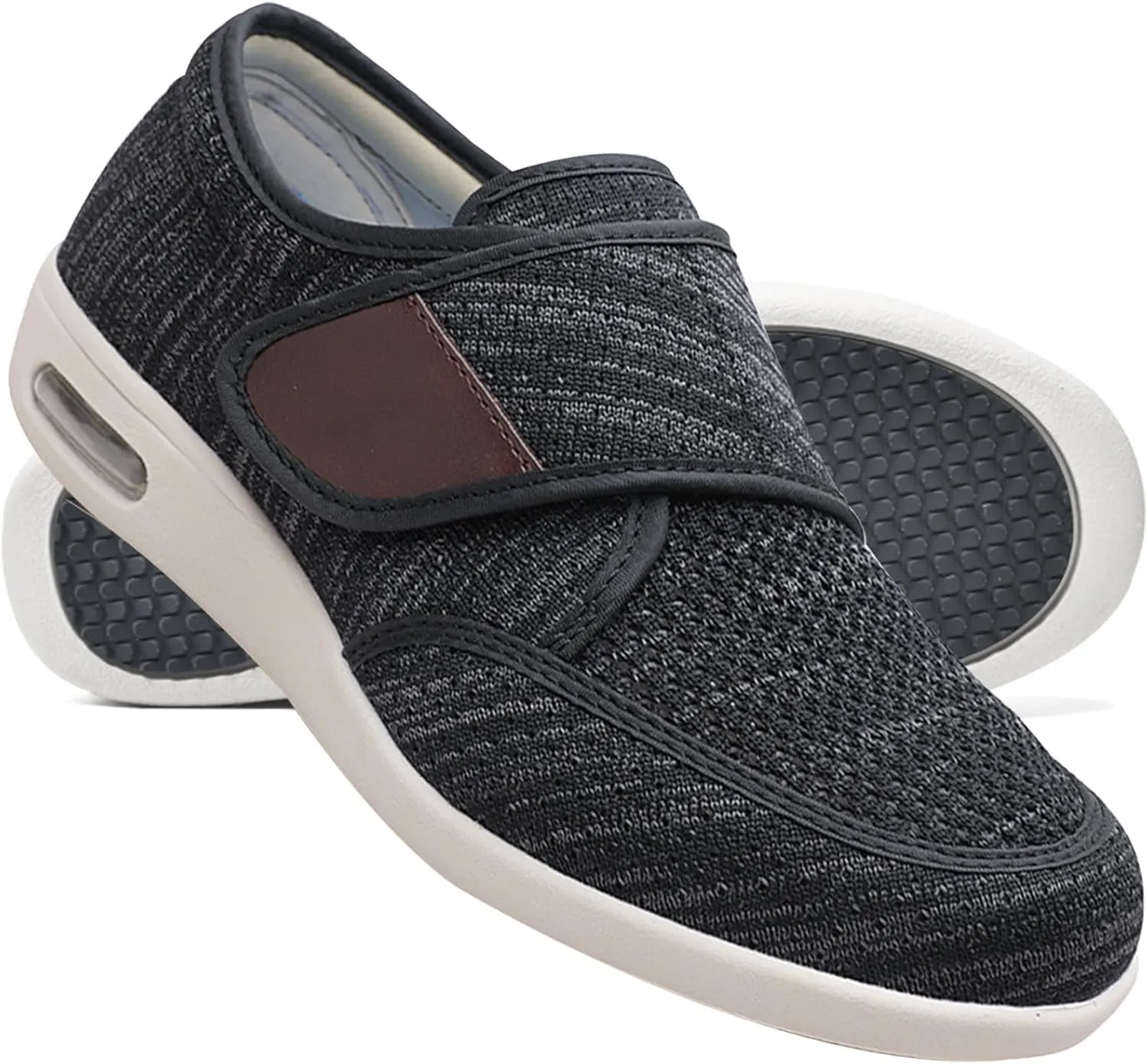 Extra Wide Edema Swollen Slippers for Men - Slip-On Loafers, Casual House Driving Shoes, Lightweight Breathable Sneakers