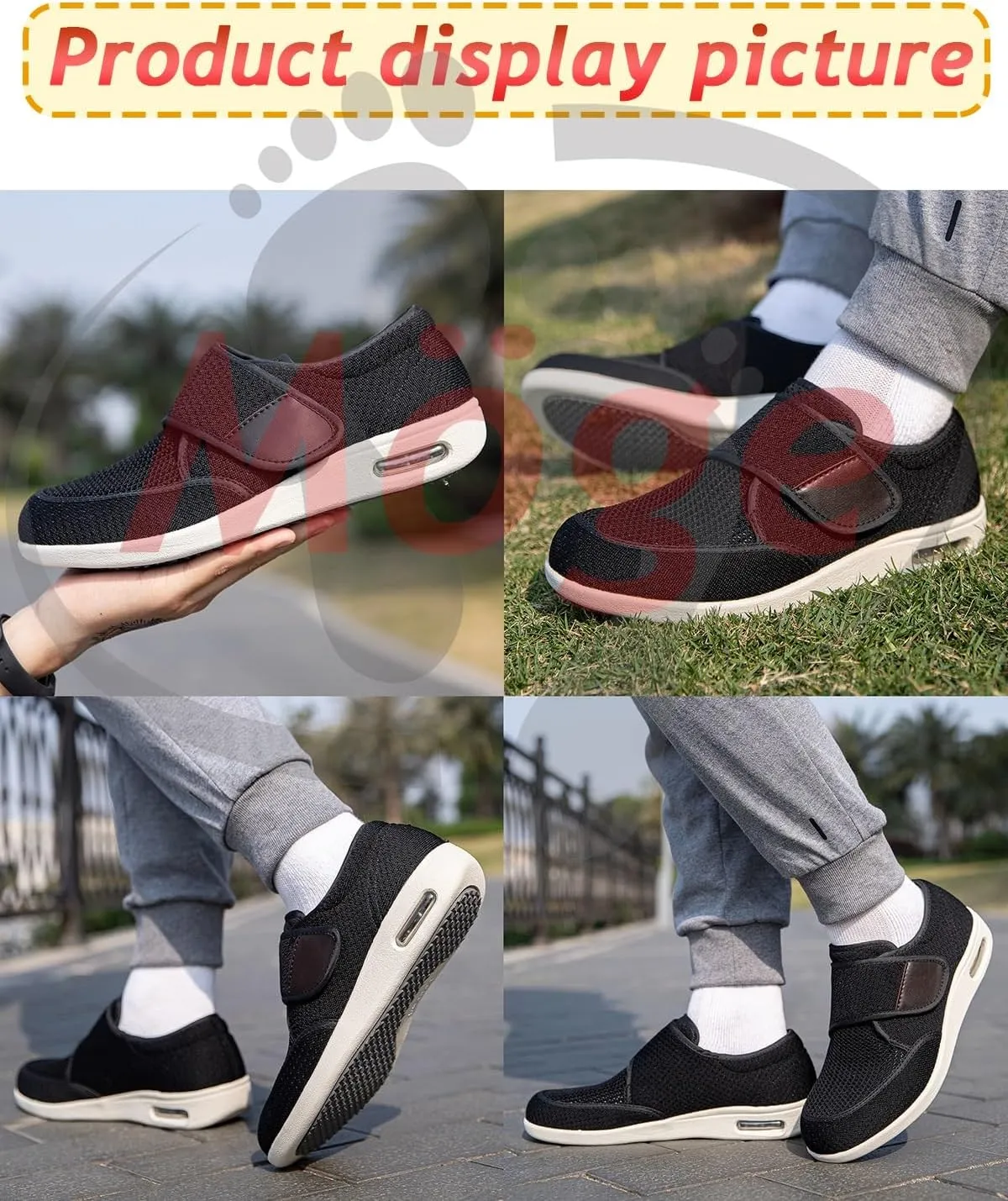 Extra Wide Edema Swollen Slippers for Men - Slip-On Loafers, Casual House Driving Shoes, Lightweight Breathable Sneakers
