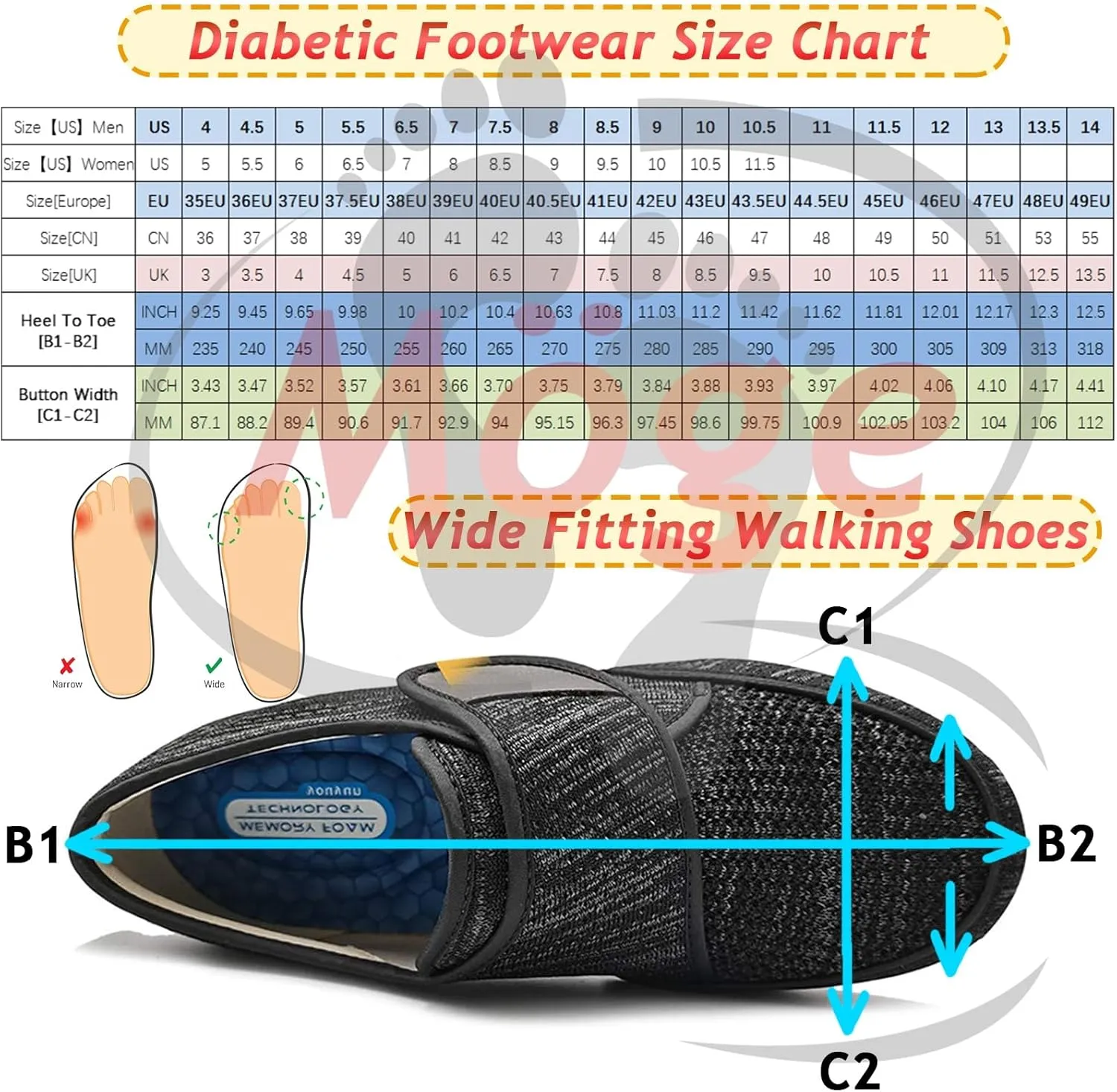 Extra Wide Edema Swollen Slippers for Men - Slip-On Loafers, Casual House Driving Shoes, Lightweight Breathable Sneakers