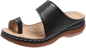 Flip Flops with Arch Support for Women Comfortable Dressy Summer Sandals Open Toe Slip-on Slides Platform Slippers Low Heels