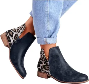 Gibobby Ankle Boots for Women Low Heel,Slip-On Loafers Pointed Toe Chunky Hollow Bucket Office Casual Shoes Cutout Booties