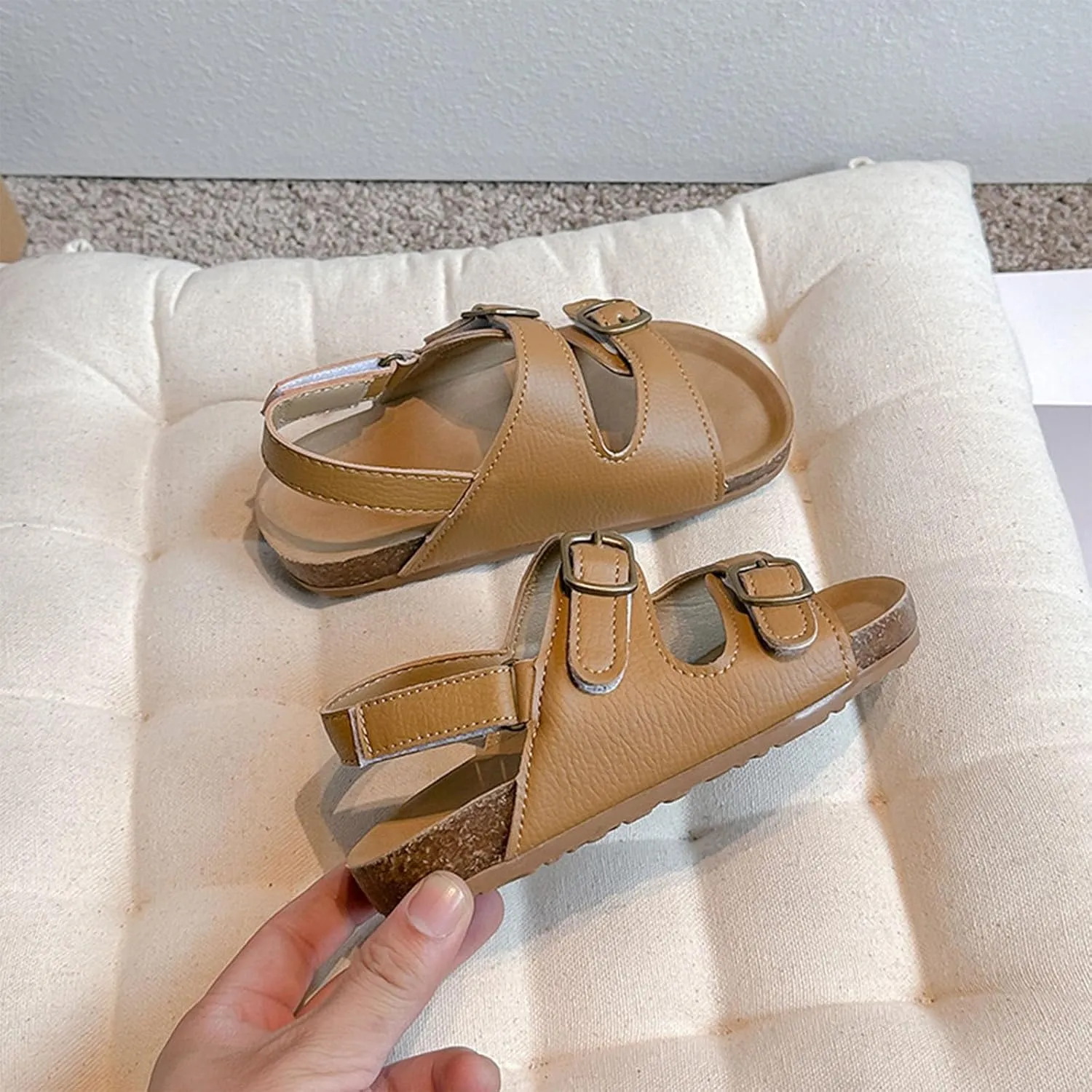 Girls Shoes Toddler Little Kid Girls Sandals Baby Fashion Open Toe Beach Shoes Small And Medium Children Non Slip Casual Double Adjustable Boys