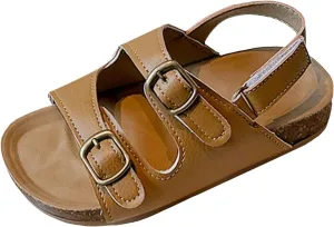 Girls Shoes Toddler Little Kid Girls Sandals Baby Fashion Open Toe Beach Shoes Small And Medium Children Non Slip Casual Double Adjustable Boys