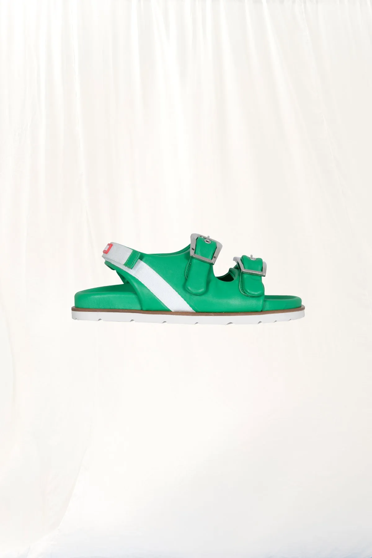 Green Buckled Leather Sandals Bachata