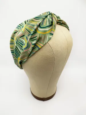 Green Desert Rain Twist Headband - Abstract Green Boho Twist Headband