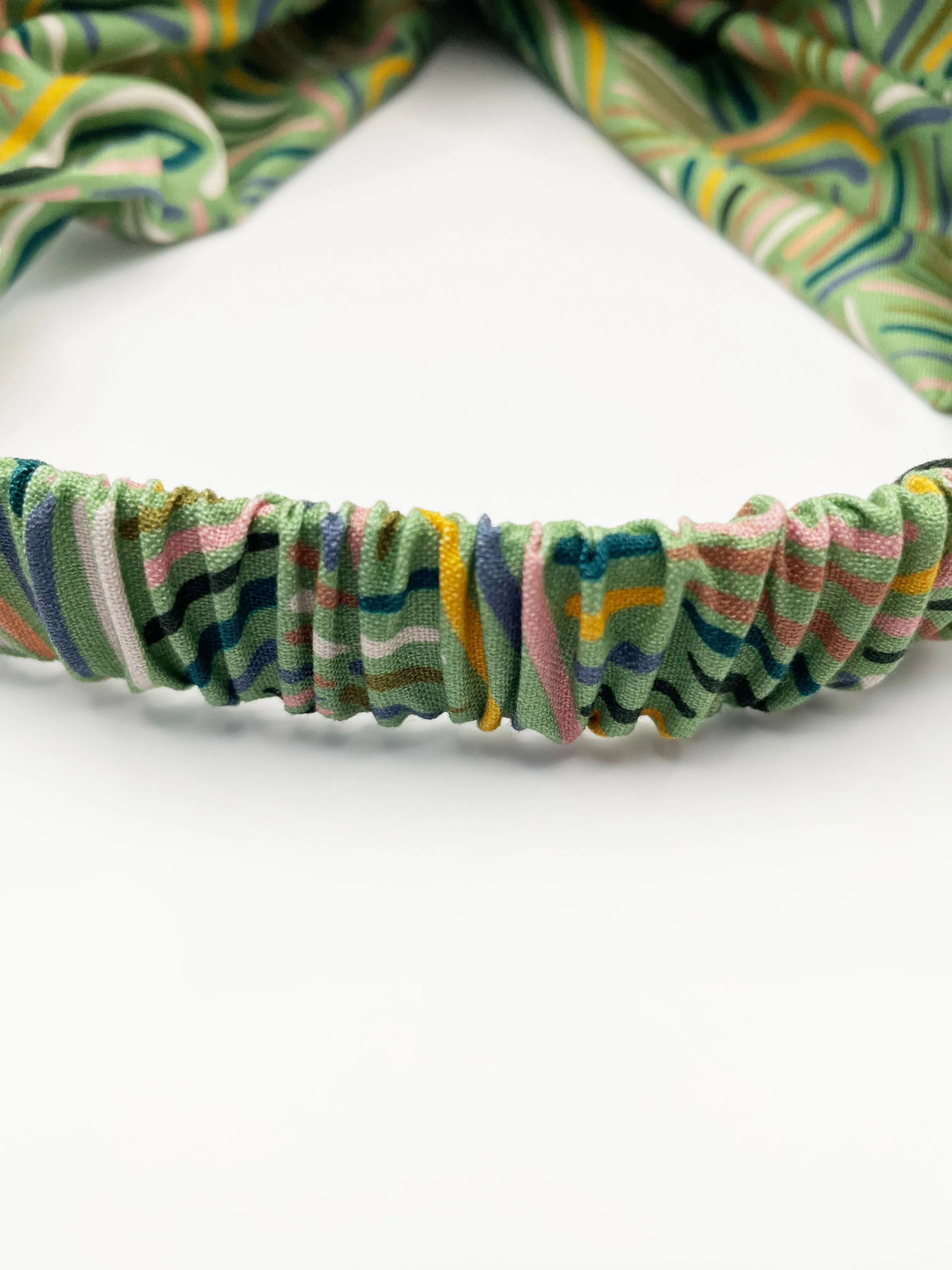 Green Desert Rain Twist Headband - Abstract Green Boho Twist Headband