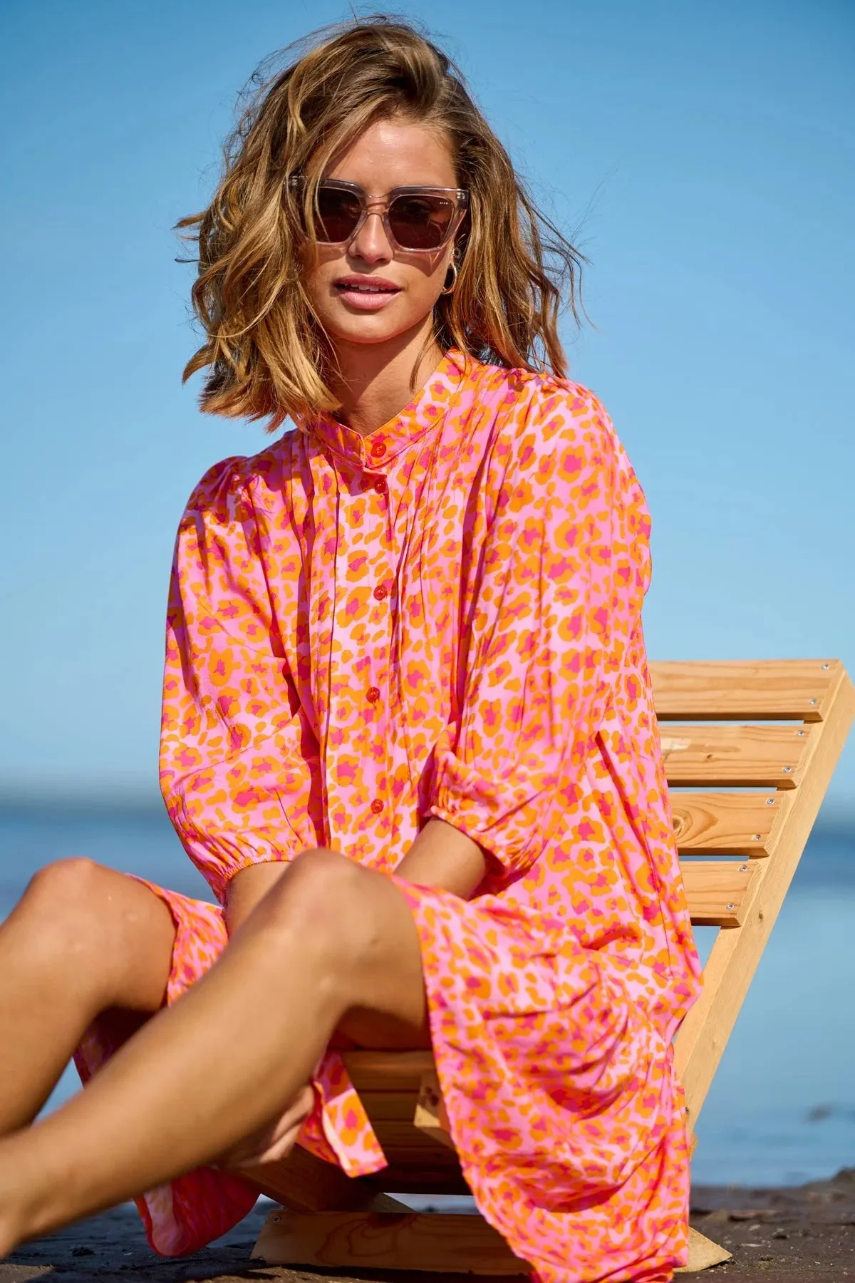 Imogene Sh. Dress - Orange Mix