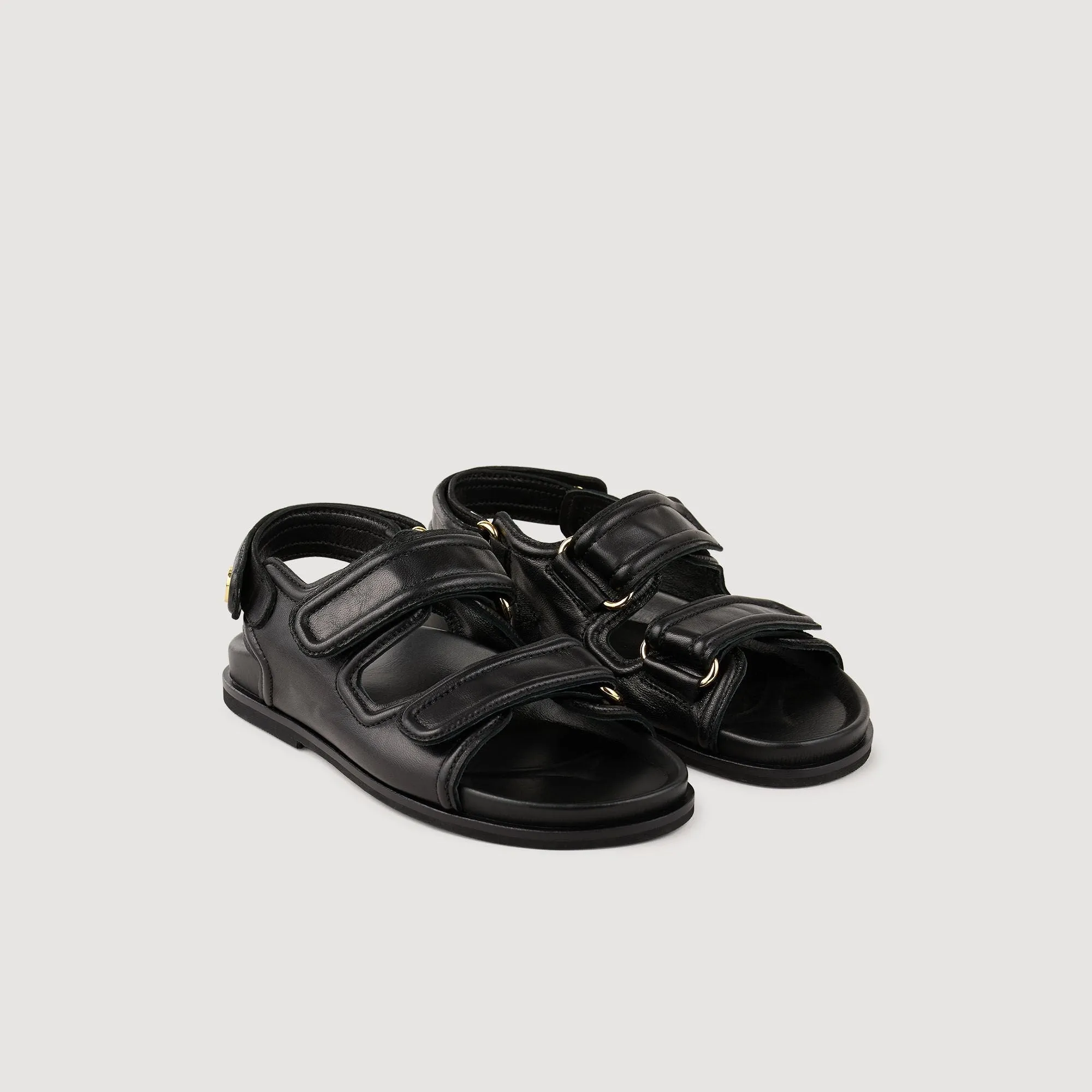 Klea Leather Sandals Black