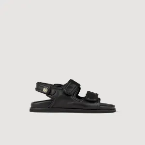 Klea Leather Sandals Black
