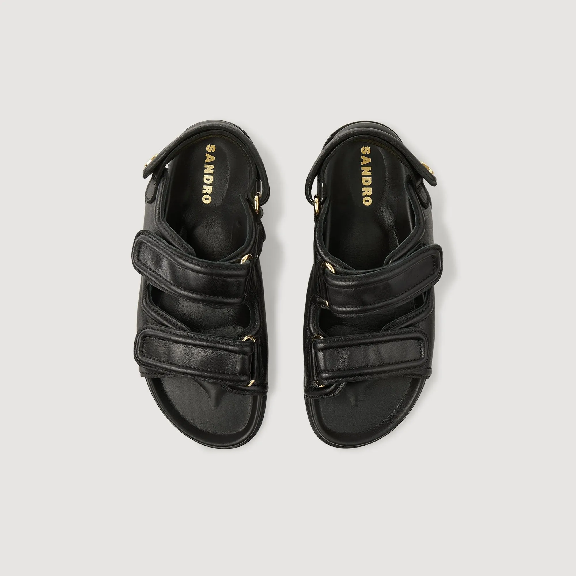 Klea Leather Sandals Black