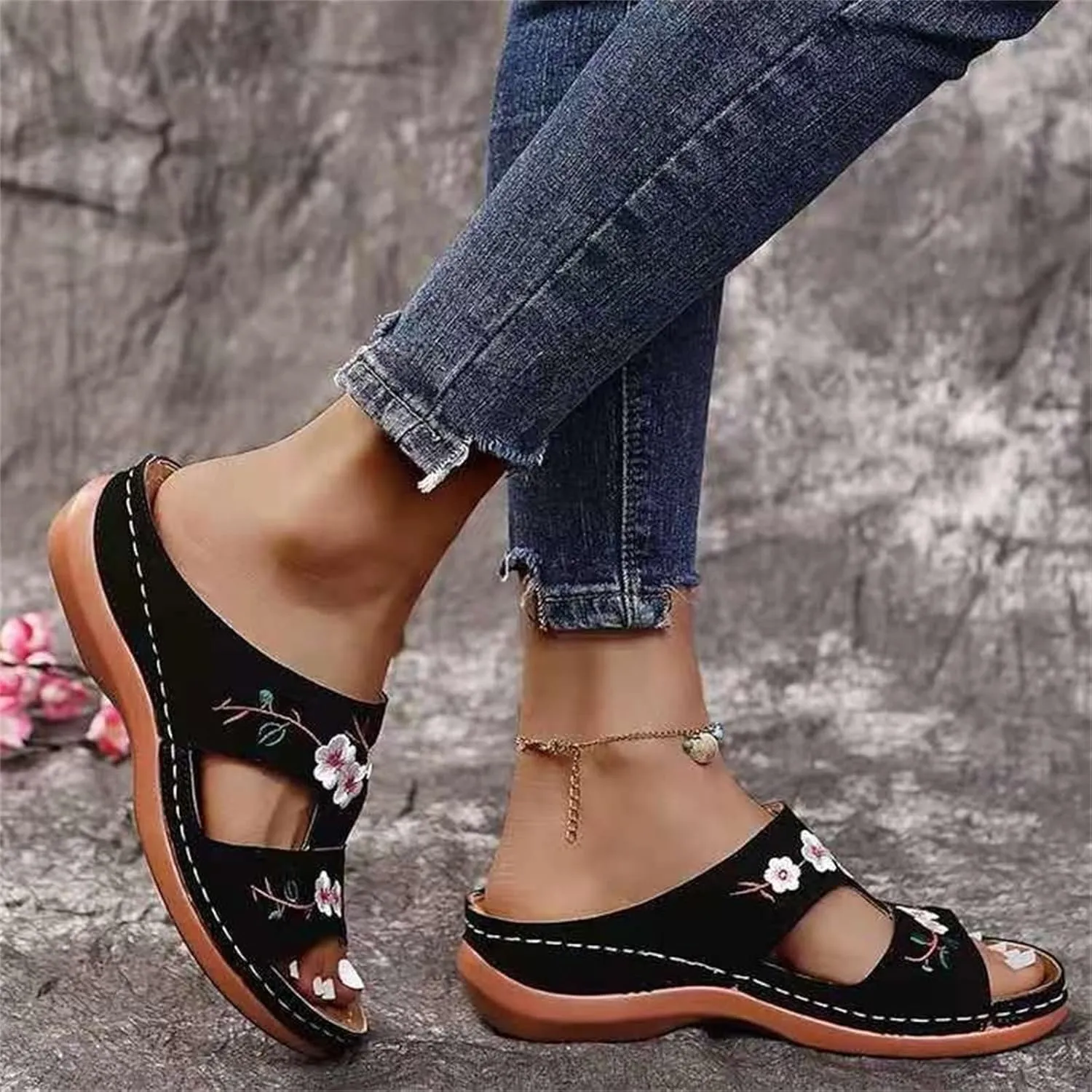 Ladmiple Orthopedic Sandals For Women Elegant Arch Support Flip Flops Soft Summer Dressy Comfortable Orthotic Slides