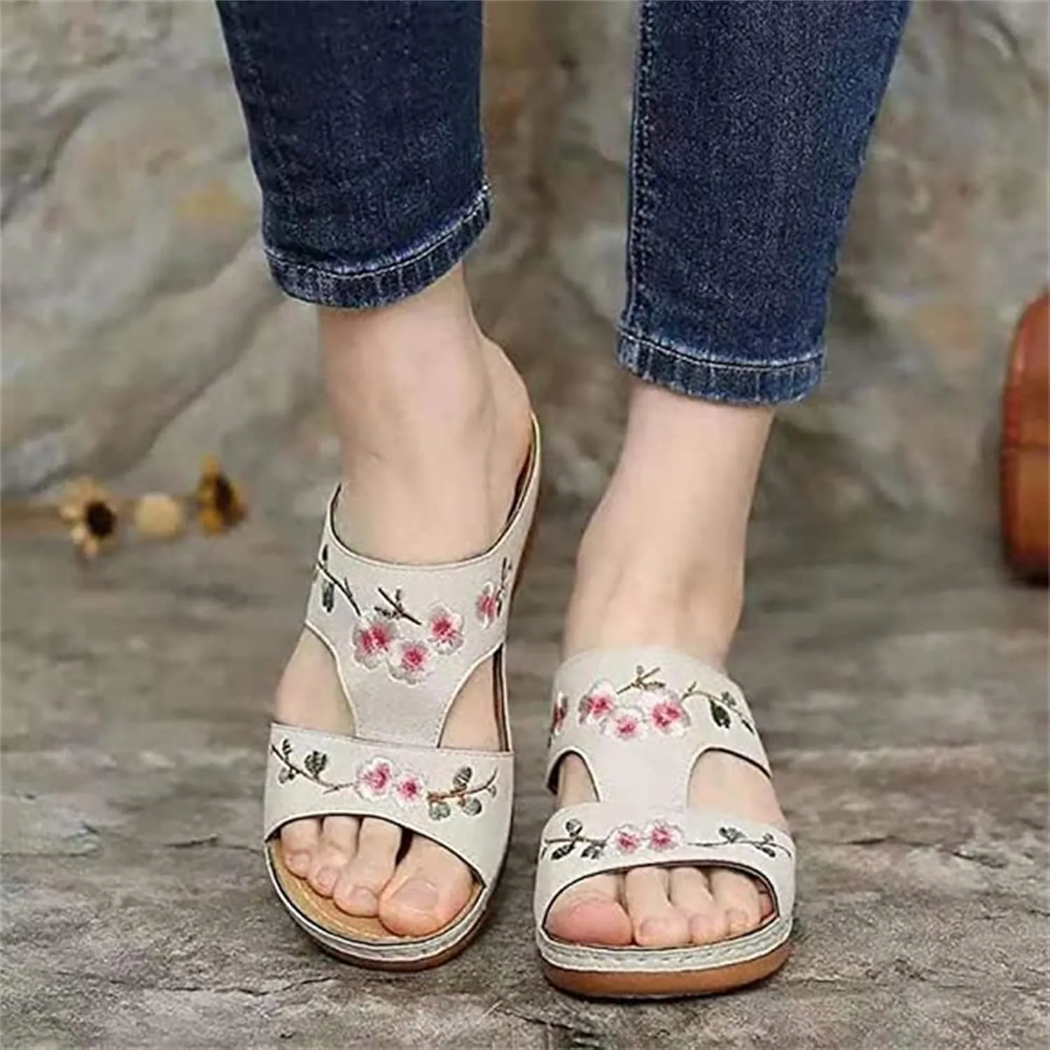 Ladmiple Orthopedic Sandals For Women Elegant Arch Support Flip Flops Soft Summer Dressy Comfortable Orthotic Slides