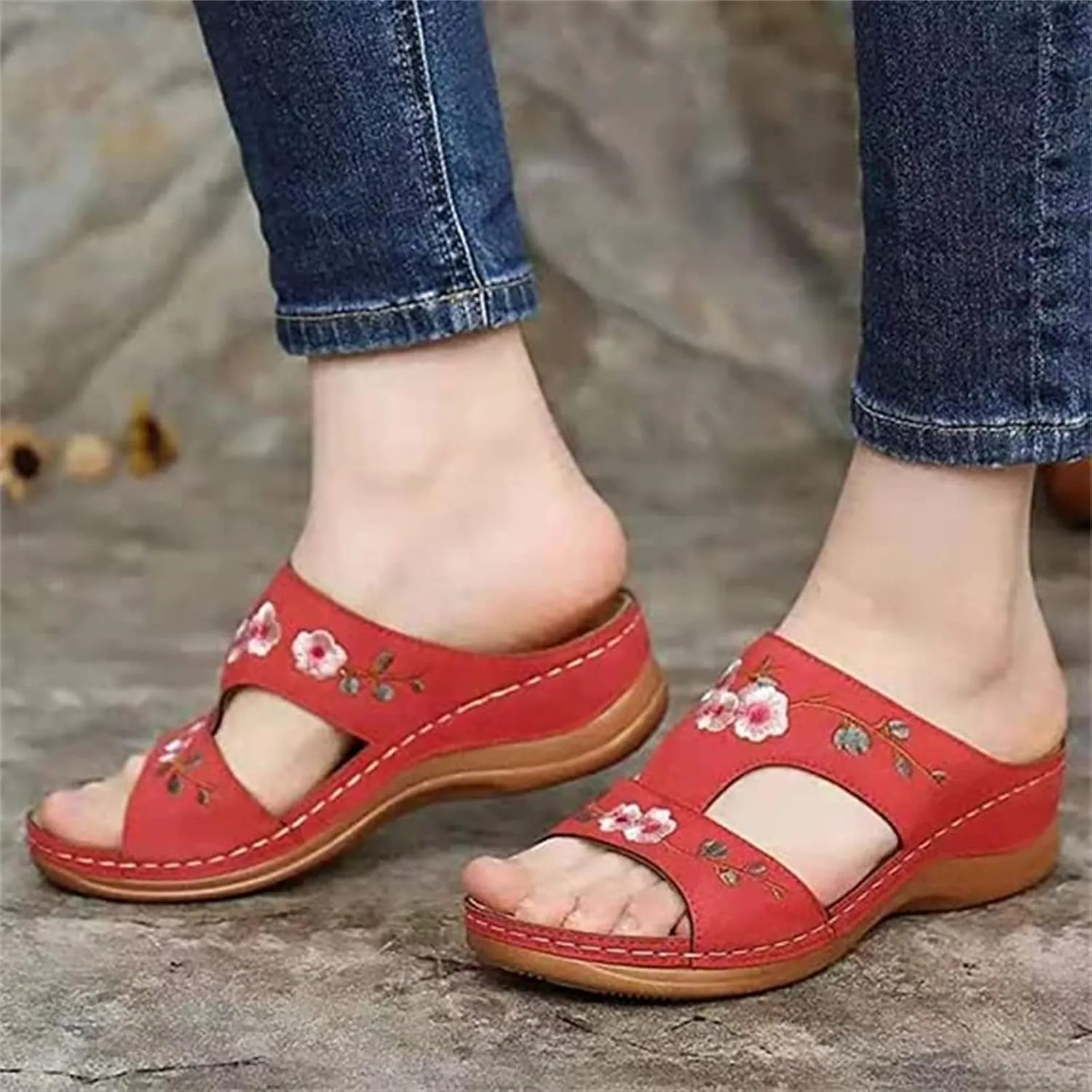 Ladmiple Orthopedic Sandals For Women Elegant Arch Support Flip Flops Soft Summer Dressy Comfortable Orthotic Slides