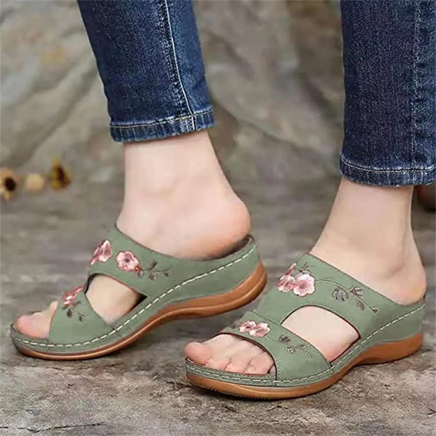 Ladmiple Orthopedic Sandals For Women Elegant Arch Support Flip Flops Soft Summer Dressy Comfortable Orthotic Slides