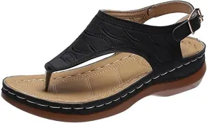 Ladmiple Womens Sandals Comfortable Causal Summer Flip Flops Arch Support Beach Roman Open Toe Wedges Orthopedic Sandal