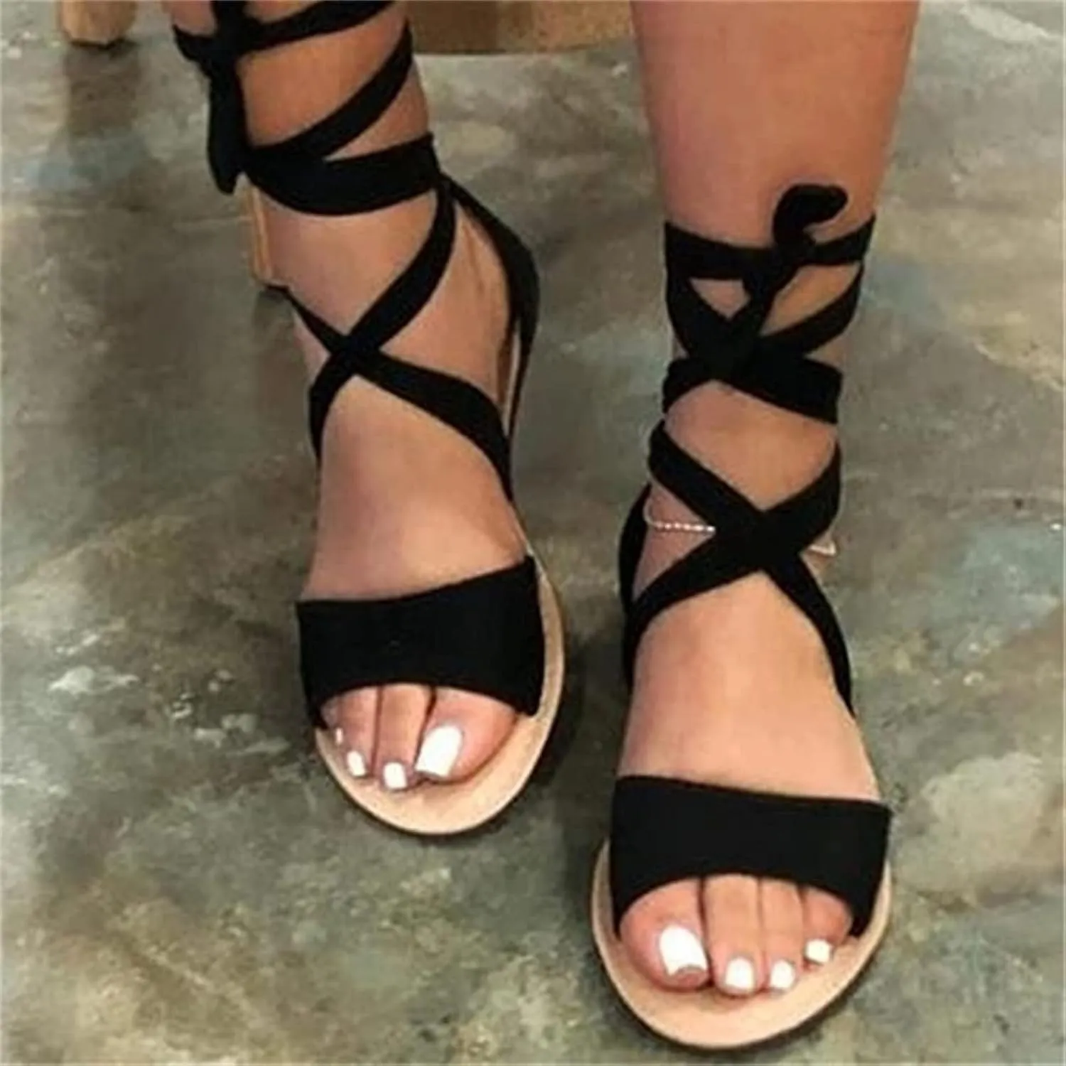 Ladmiple Womens Sandals Dressy Summer Fashion Comfortable Strappy Flip Flops Beach Roman Open Toe Slippers Flats Sandal