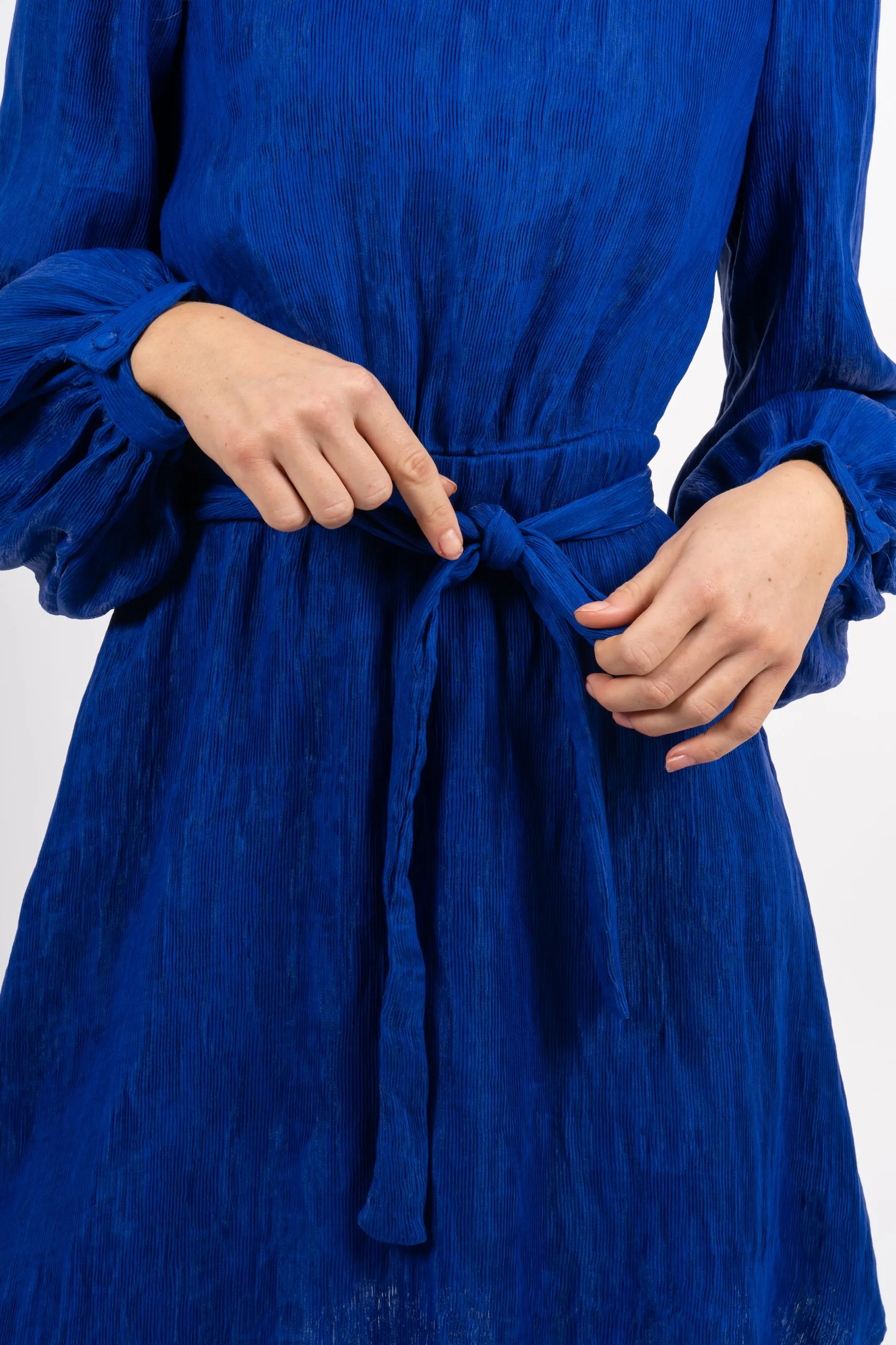 Madina Ls Short Dress - Strong Blue
