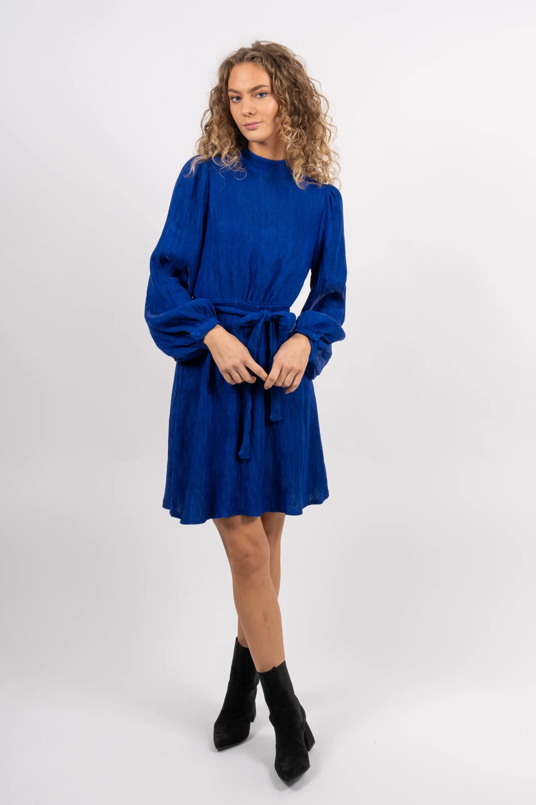 Madina Ls Short Dress - Strong Blue