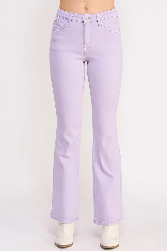 Mid Rise Pastel Bootcut Jeans