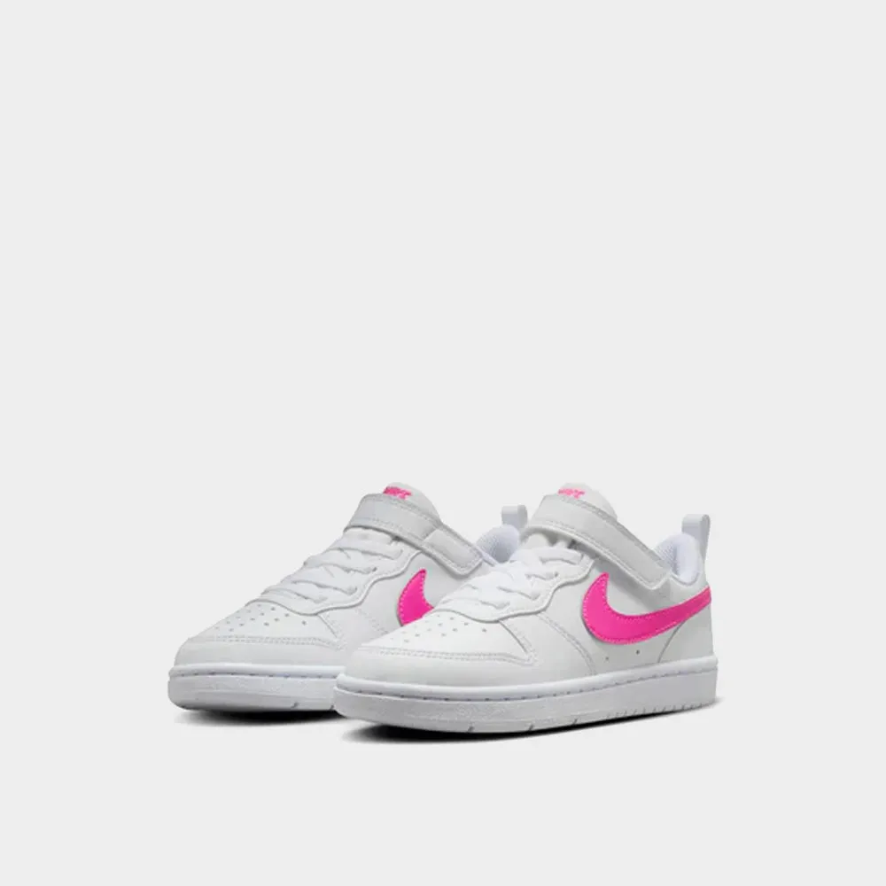 Nike Kids Court Borough Low Recraft Sneakers White/pink _ 181911 _ White