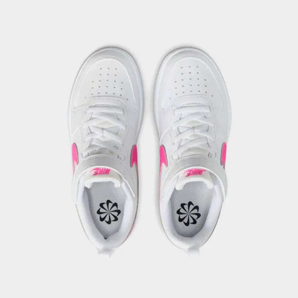 Nike Kids Court Borough Low Recraft Sneakers White/pink _ 181911 _ White
