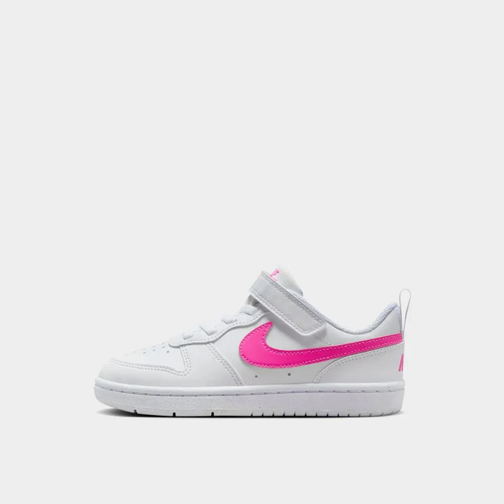 Nike Kids Court Borough Low Recraft Sneakers White/pink _ 181911 _ White